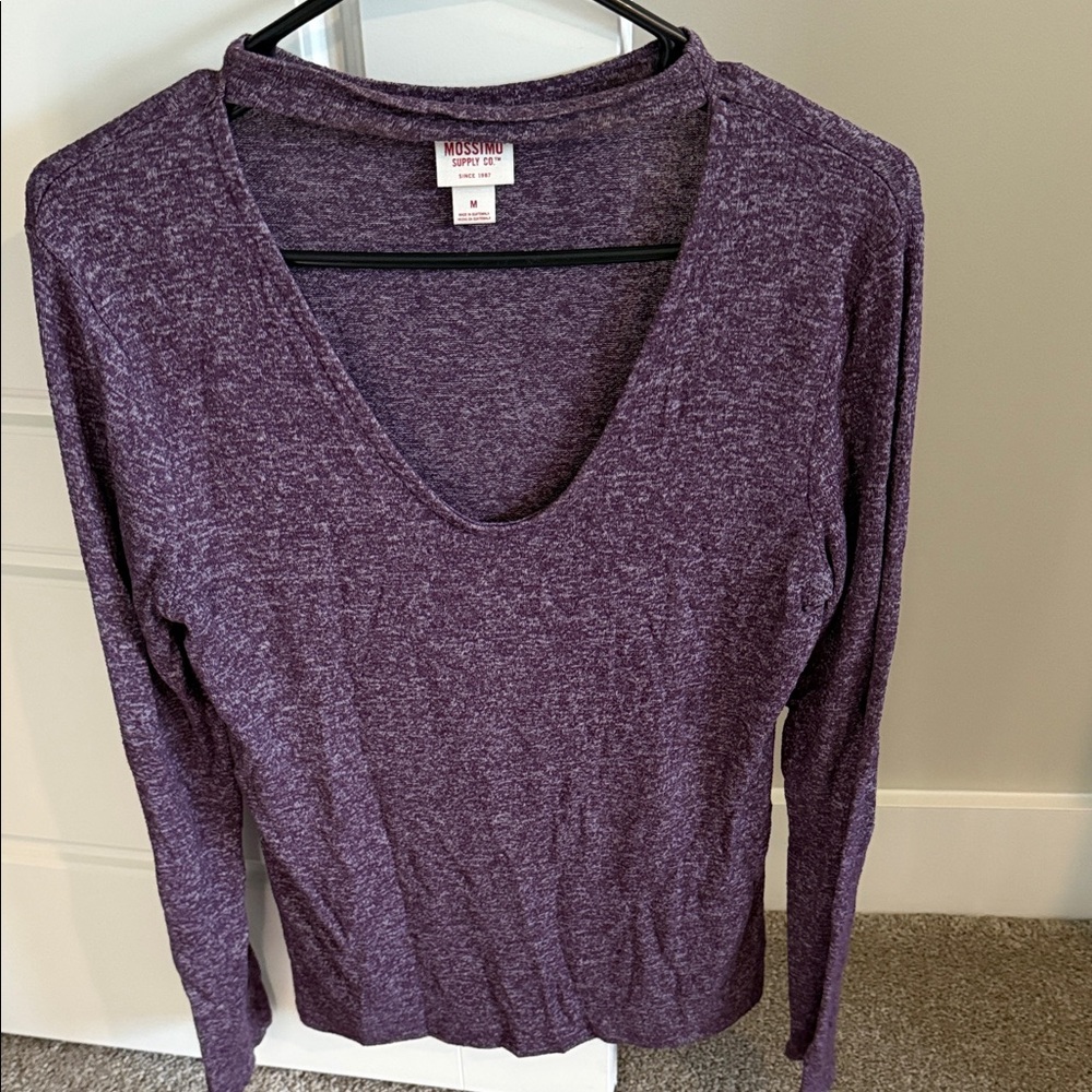 Mossimo Supply Co. Women's Deep Purple V-Neck Blouse